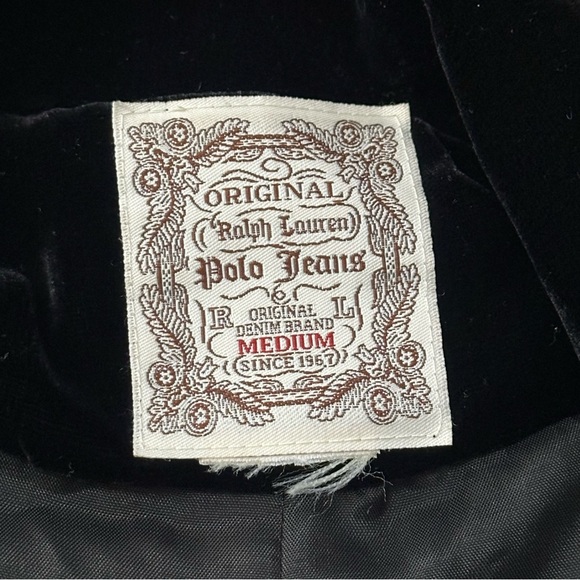 Ralph Lauren Vintage Womens Size M Black Crushed Velvet Rhinestone Button Jacket - Picture 10 of 13